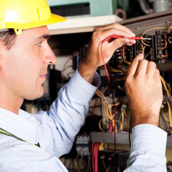 Man fixing a circuit