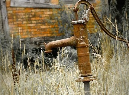 Outlet pipe in the grass